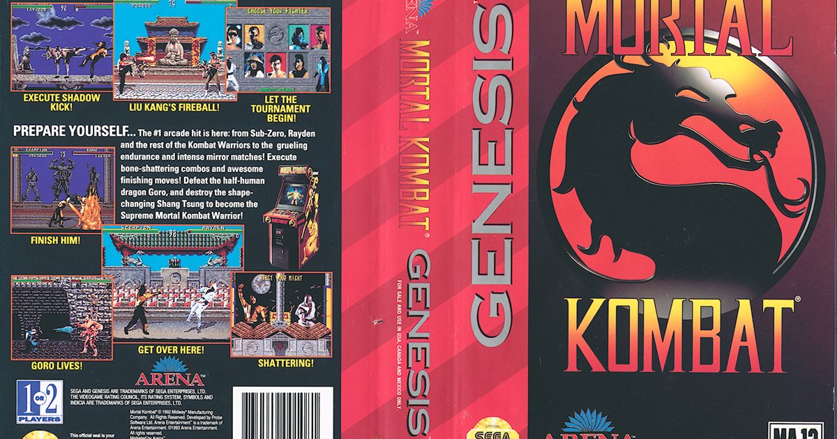 Mortal Kombat arcade machine — the 1992 Midway game that triggered the ESRB rating system